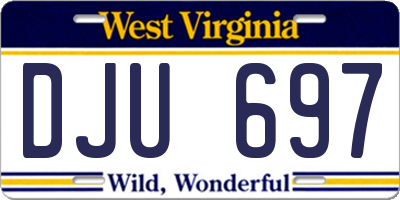 WV license plate DJU697