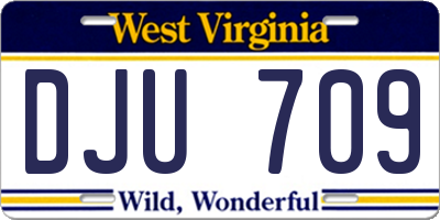 WV license plate DJU709