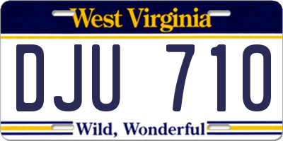 WV license plate DJU710