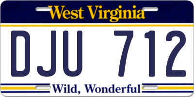 WV license plate DJU712