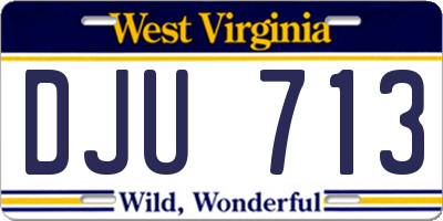 WV license plate DJU713