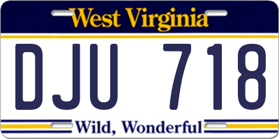 WV license plate DJU718