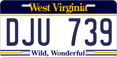 WV license plate DJU739