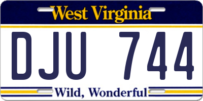 WV license plate DJU744