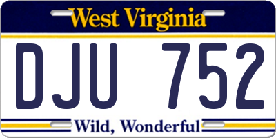 WV license plate DJU752