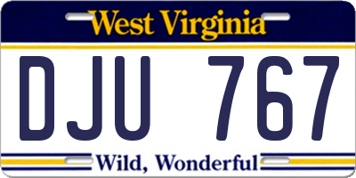 WV license plate DJU767