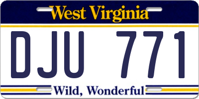 WV license plate DJU771