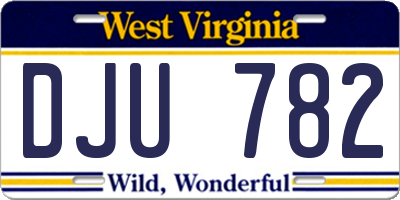 WV license plate DJU782