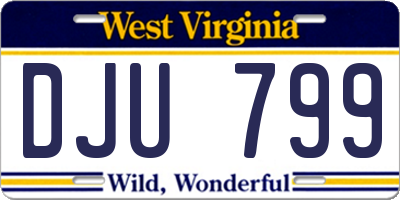 WV license plate DJU799