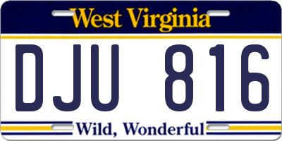 WV license plate DJU816