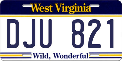 WV license plate DJU821