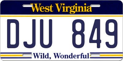 WV license plate DJU849