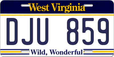WV license plate DJU859