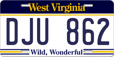 WV license plate DJU862