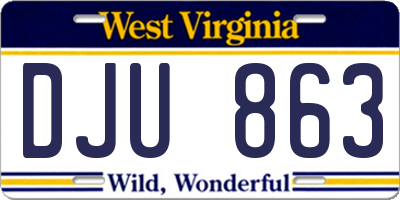WV license plate DJU863