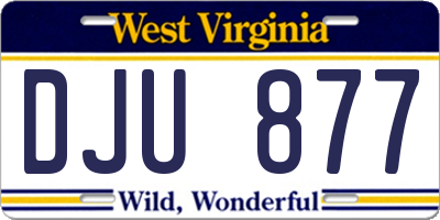 WV license plate DJU877
