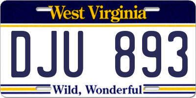 WV license plate DJU893