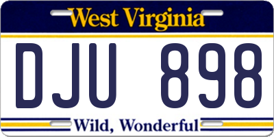 WV license plate DJU898