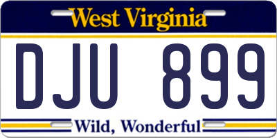WV license plate DJU899