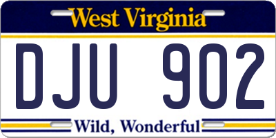 WV license plate DJU902