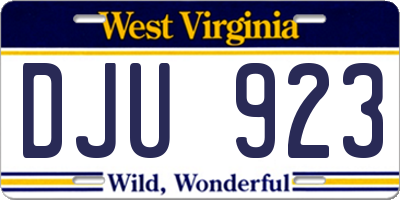 WV license plate DJU923