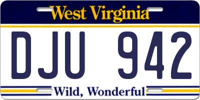 WV license plate DJU942