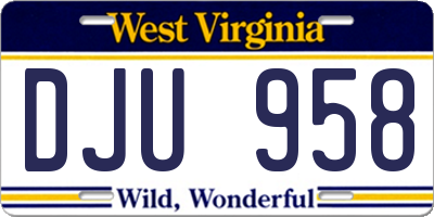 WV license plate DJU958