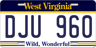 WV license plate DJU960