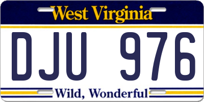WV license plate DJU976