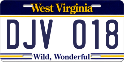 WV license plate DJV018