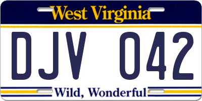 WV license plate DJV042