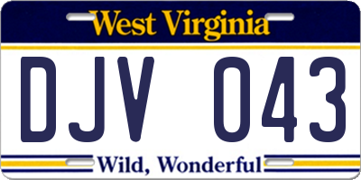 WV license plate DJV043