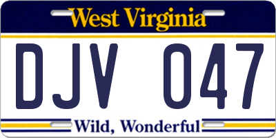 WV license plate DJV047