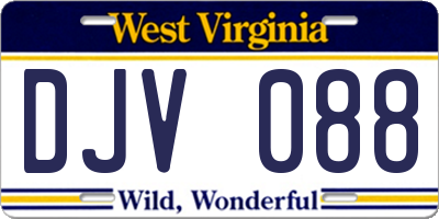 WV license plate DJV088