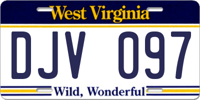 WV license plate DJV097