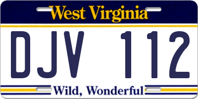 WV license plate DJV112