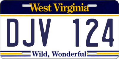 WV license plate DJV124