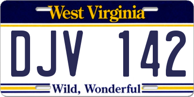 WV license plate DJV142