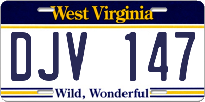WV license plate DJV147
