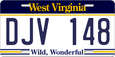 WV license plate DJV148