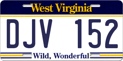 WV license plate DJV152