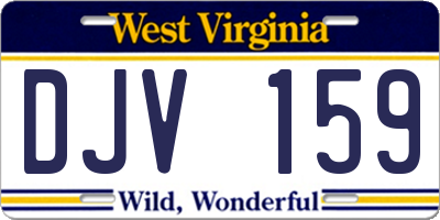 WV license plate DJV159