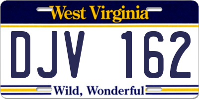 WV license plate DJV162