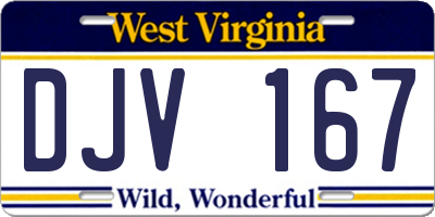 WV license plate DJV167