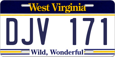 WV license plate DJV171