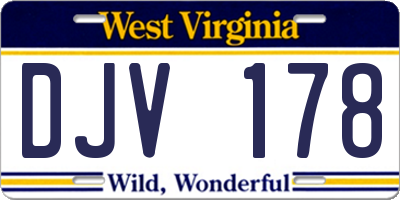 WV license plate DJV178