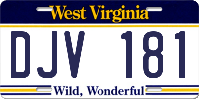 WV license plate DJV181