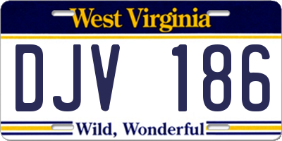 WV license plate DJV186