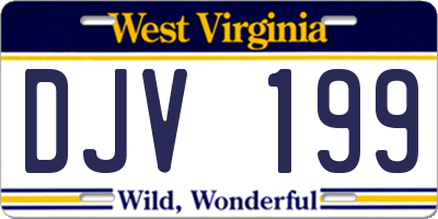 WV license plate DJV199