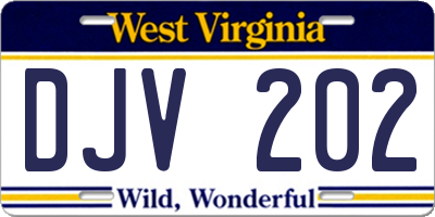 WV license plate DJV202
